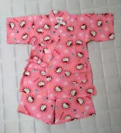 極美品 SANRIO 1999　ハローキティ　パジャマ　浴衣　甚平　ピンク総柄