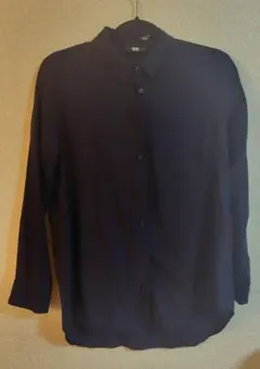 UNIQLO 長袖シャツ ネイビー M