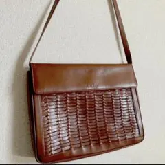 KRIZIA レザーショルダーバッグ レザー編みのサムネイル