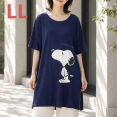 GU ジーユー×スヌーピー【XL】半袖Tシャツワンピース 部屋着 ビッグプリントのサムネイル