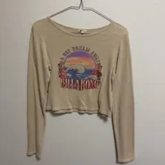 BILLABONG クロップド長袖Tシャツ ベージュ