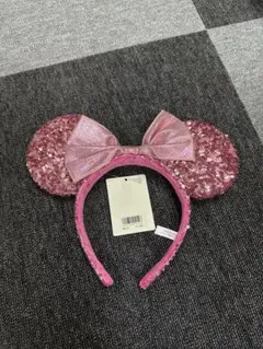 ミニーマウス風スパンコールカチューシャ　ミニーちゃんカチューシャ