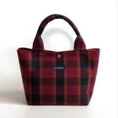 B857・ハンドメイドミニトートバッグ★ウール混・チェック