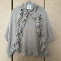 再お値下げ　数回着用drugstore's fu-ai綿麻混ベージュカーデ4号