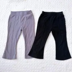 フタフタ　デイリーライン フレアパンツ 2点セット 90〜95cm
