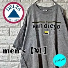 AM73【DELTA】プリントTシャツ【メンズXL】グレー
