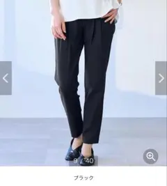 座パンツ　ブラック カジュアルパンツ　Lのサムネイル