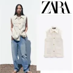 ZARAバーズアイベスト　　エクリュ