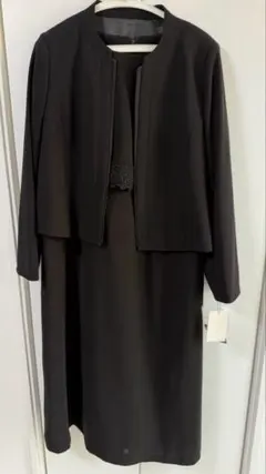 【17号サイズ】喪服　レディース　ジャケット+ロング丈ワンピースセット
