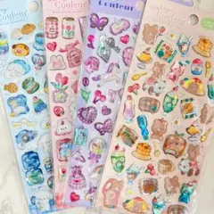 515.送料込み　キラキラ3Dシール４枚セット