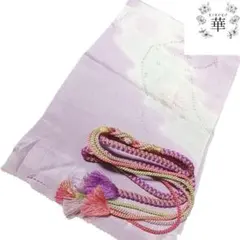 新4 華 帯揚げ 帯締め セット 紫 白