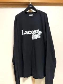 ラコステ 鹿の子オーバーサイズプリントロングスリーブTシャツ　ブラックのサムネイル