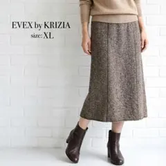 ウール100% EVEX by KRIZIA ニットスカート 三陽商会 ブラウン