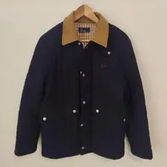 Sサイズ フレッドペリー キルティングジャケット　襟コーデュロイ ネイビー