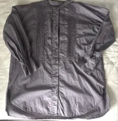 Discoat ノーカラーシャツ　チャコールグレー