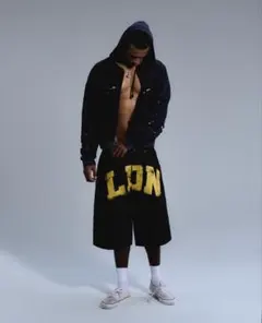 Jaded London デニムショーツ LDNロゴ ブラック 32