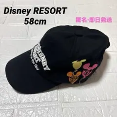 美品　ディズニーリゾート キャップ 帽子　ミッキー＆フレンズ　バルーン　黒　即日のサムネイル