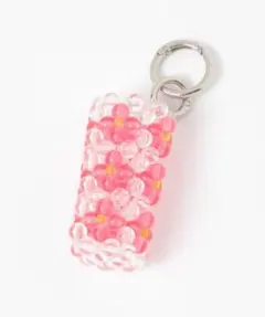 【新品】LOWRYS FARM ビーズリップケース 花柄ピンクのサムネイル