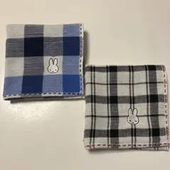 新品　2枚　ミッフィー　チェック　ハンドタオル　タオルハンカチ　ギフト