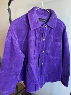 ZARA コーデュロイ パープルシャツ