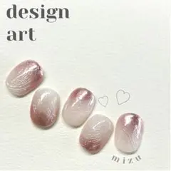 サイズオーダー　ネイルチップ　グラデ　ミラー　ニュアンス　ピンク　花びら　春　桜