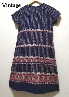 Vintage　チューリップ　花柄　ワンピース　着画有のサムネイル