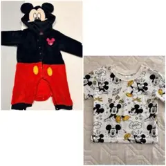 ミッキー　ロンパース　ロンT babydoll Disneybaby