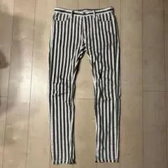 ストライプデザイン スリムフィットデニム