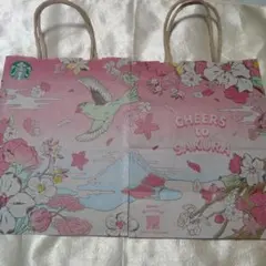 スタバ　桜　ショッパー　紙袋　スターバックス　コーヒー　さくら　2024年　袋