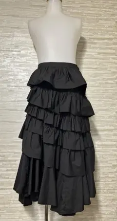 エーティー アツロウタヤマ A/T スカート フリル 黒