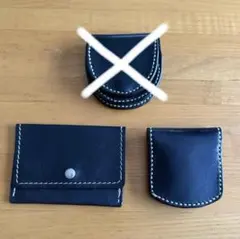 ハンドメイド　⭐️レザー 馬蹄型コンパクト財布 1点カードケース1点　高級感満載