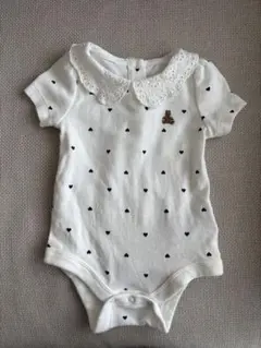 GAP ハート柄 レース襟ロンパース 0-3ヶ月 50cm