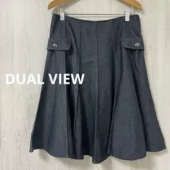 《DUAL VIEW》美品 デニム フレアスカート ひざ丈 42のサムネイル