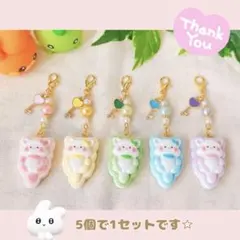 【586】ねこさんクッキーチャーム　ハンドメイド　ミニチュア　アニマル　ハート