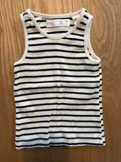 ZARA ホワイトブラックストライプ タンクトップ 1 1/2年