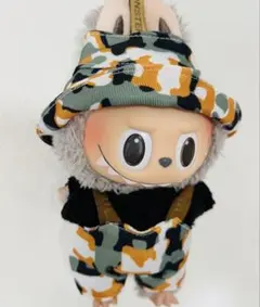♥️３点セット♥️ラブブ　ぬいぐるみ服　男の子　 みどり迷彩服　帽子