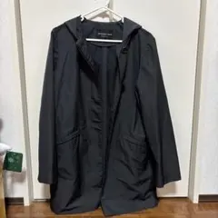 STRAWBERRY-FIELDS フード付きロングコート ブラック