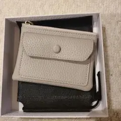 グレー レザー コインケース