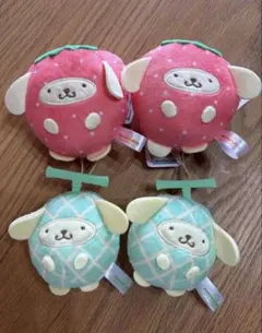 5点 サンリオ ナムコ限定 フルーツきぐるみマスコット メロン ポムポム