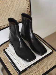 ブラックレザーウエスタンブーツ