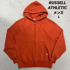 RUSSELL フルジップパーカー 無地 オレンジ メンズ L
