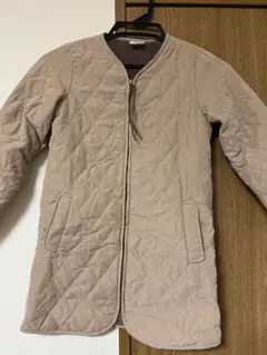 ノーカラー キルティングコート