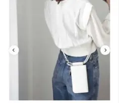 未使用【AGILITY】SAYAポシェット　イタリアンシュリンクレザー　グレー