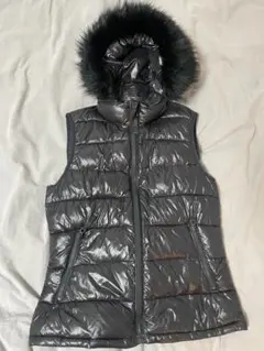 GAP ダウンベスト ファー付き 黒