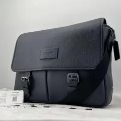 極美品✨ 超希少 コーチ マンハッタン メッセンジャーバッグ シボ革 ネイビー Manhattan Portage マンハッタンポーテージ ナイロン