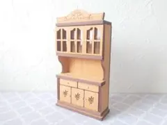 1/20 ミニチュア家具 ドール家具 カップボード 食器棚 ライトブラウン