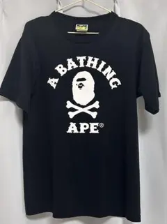 A BATHING APE Tシャツ ブラック スカルロゴ