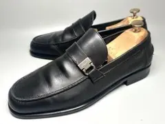 フェラガモ ガンチーニ メンズ 8.5 26.5cm ビットローファー 黒 革靴