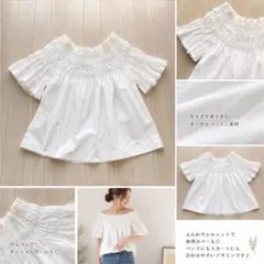 【未着用】AG by yougurl ホワイト 半袖ブラウス　ベアトップMサイズのサムネイル