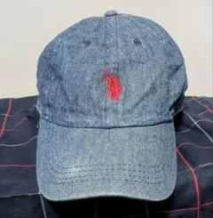 【 U.S. POLO ASSN.】コットンツイル　インディゴ キャップ